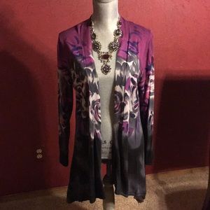 Calessa purple and gray sweater cardigan Size L